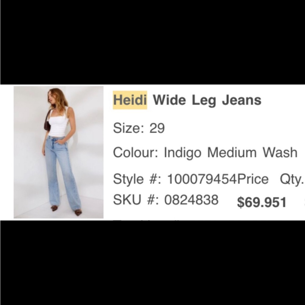 Dynamite Heidi Wide Leg Jeans - Indigo